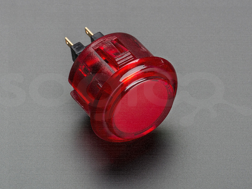 Arcade Button - 30mm Translucent Red